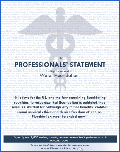  professional statement on water fluoridation 